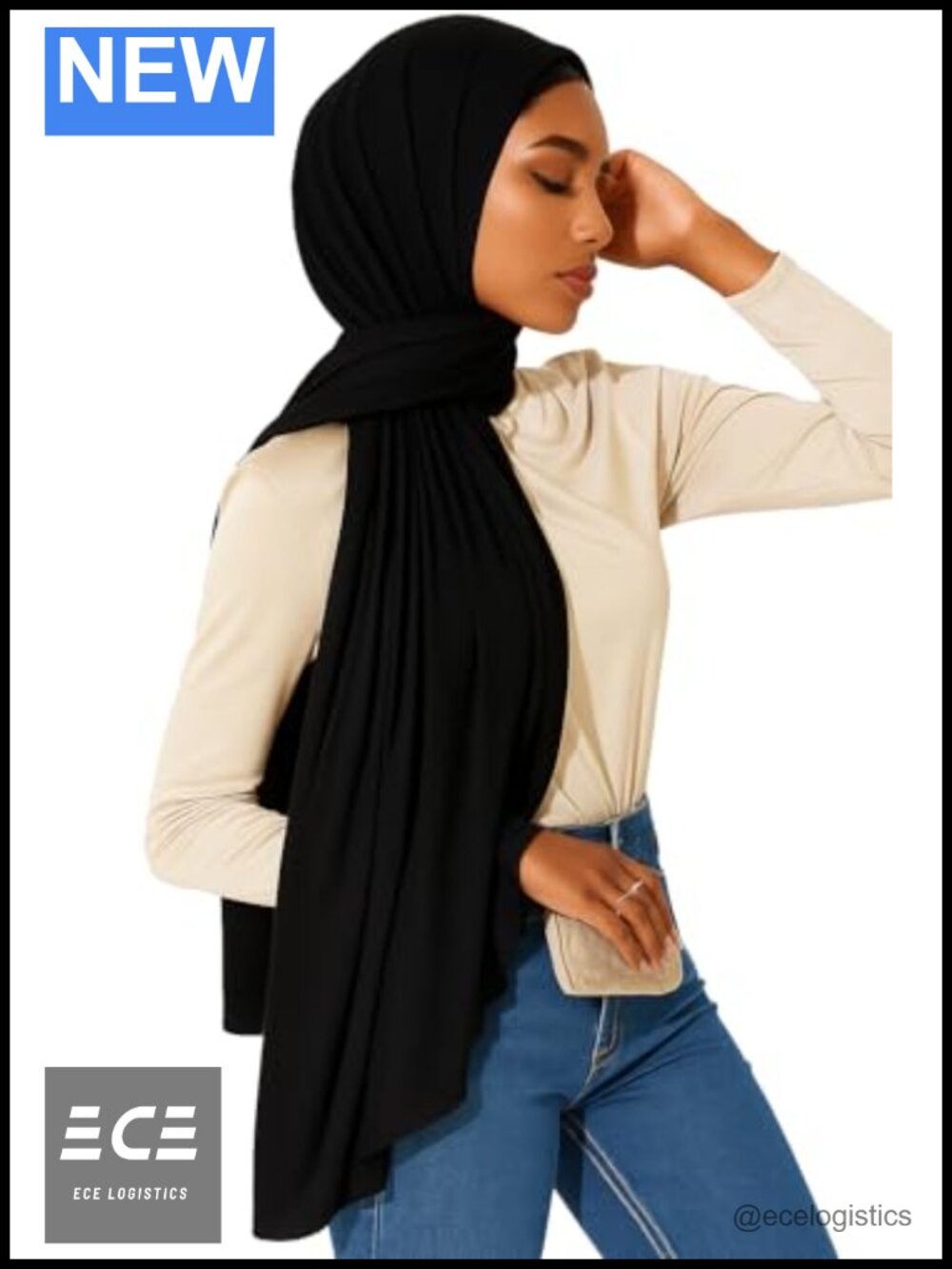 Bamboo Jersey Hijab Scarf Turban Head Wrap for Women Long Muslim Shawl